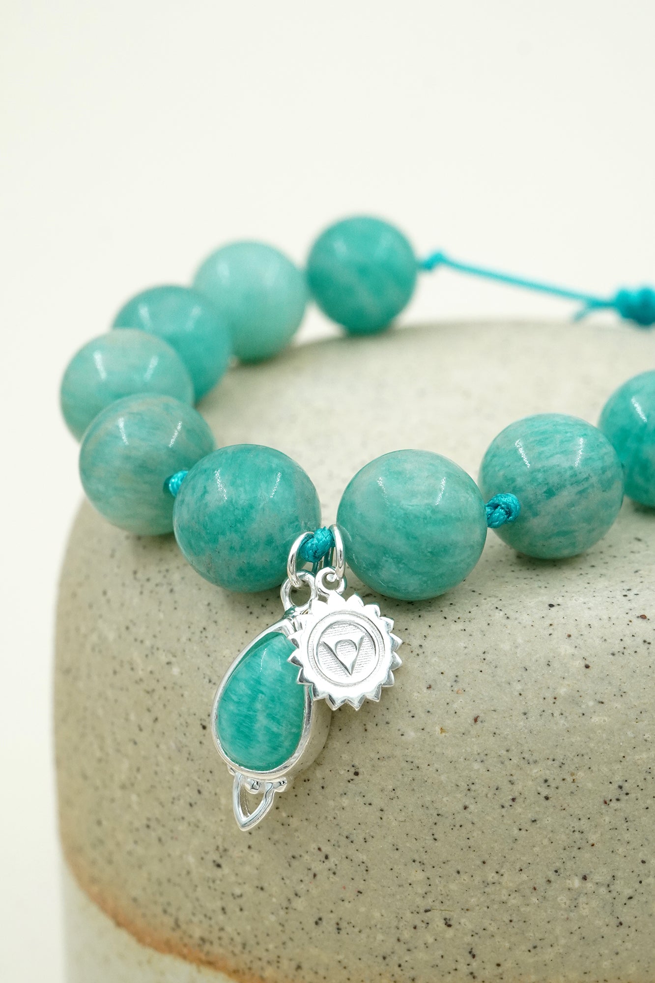 Throat Chakra Mala Bracelet - Silver