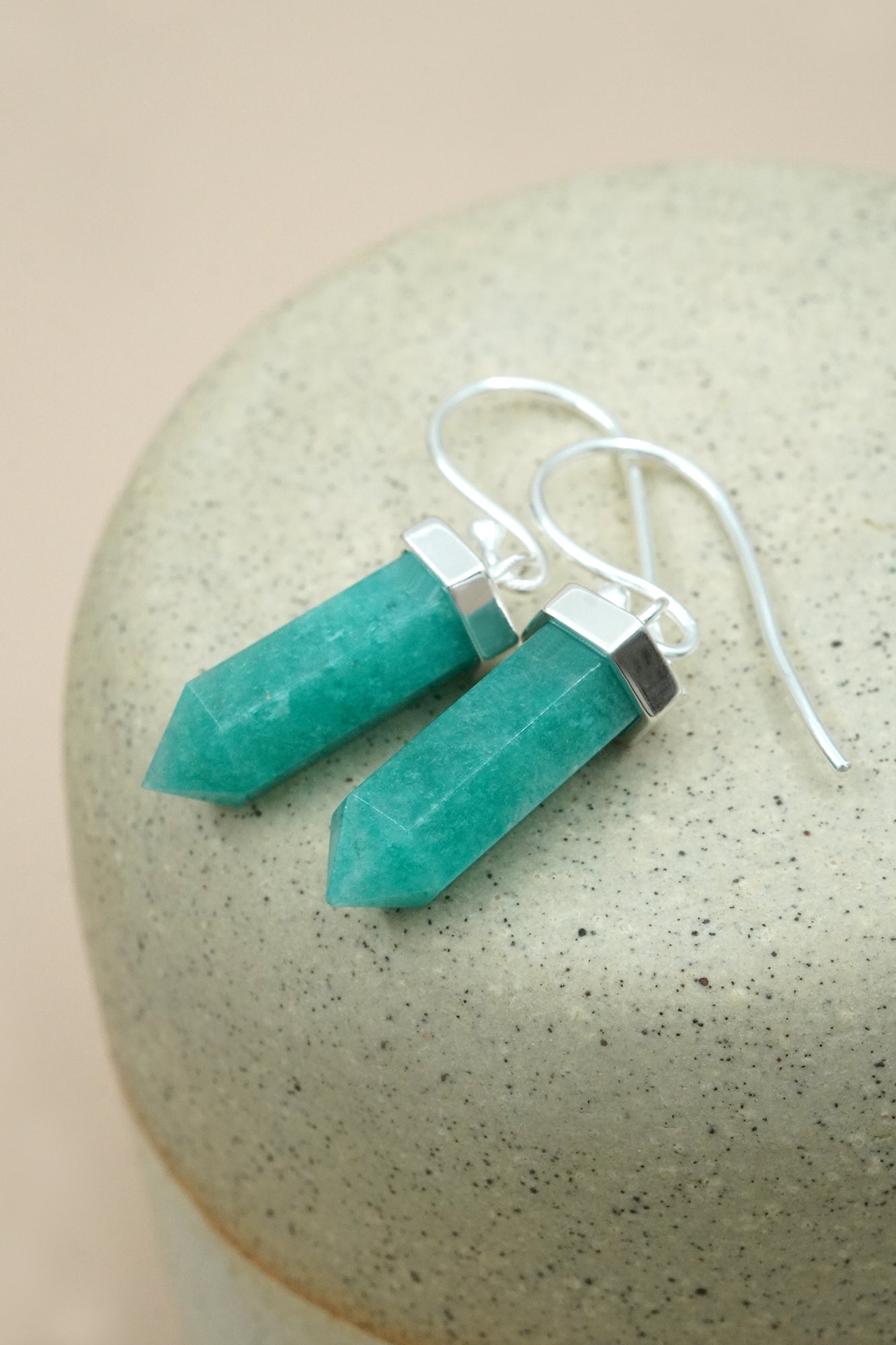 Amazonite True Voice Earrings - Silver