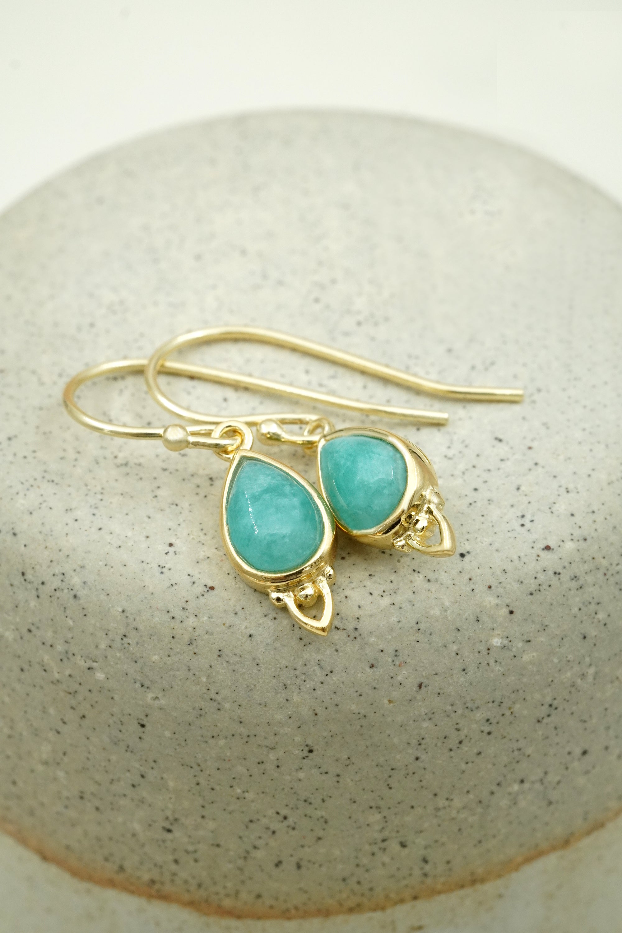 Throat Chakra Earrings Gold