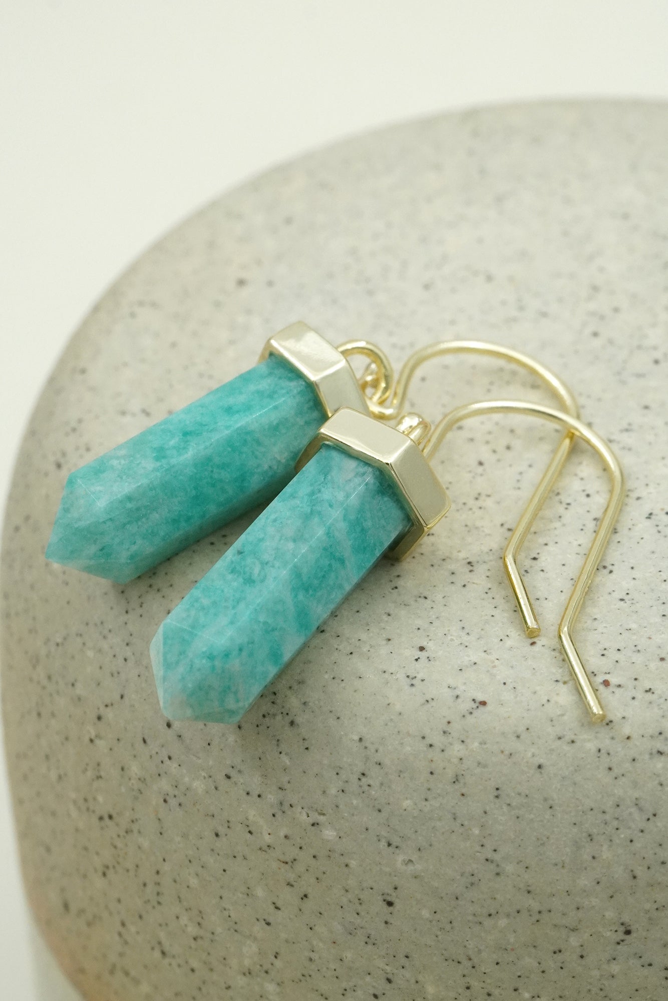 Amazonite True Voice Earrings - Gold