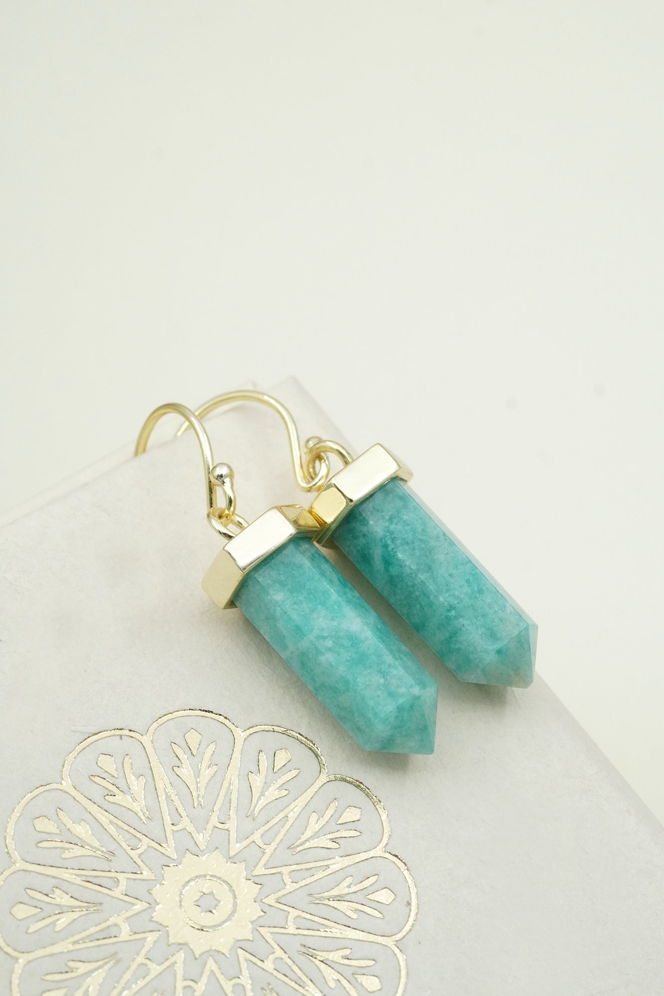 Amazonite True Voice Earrings - Gold