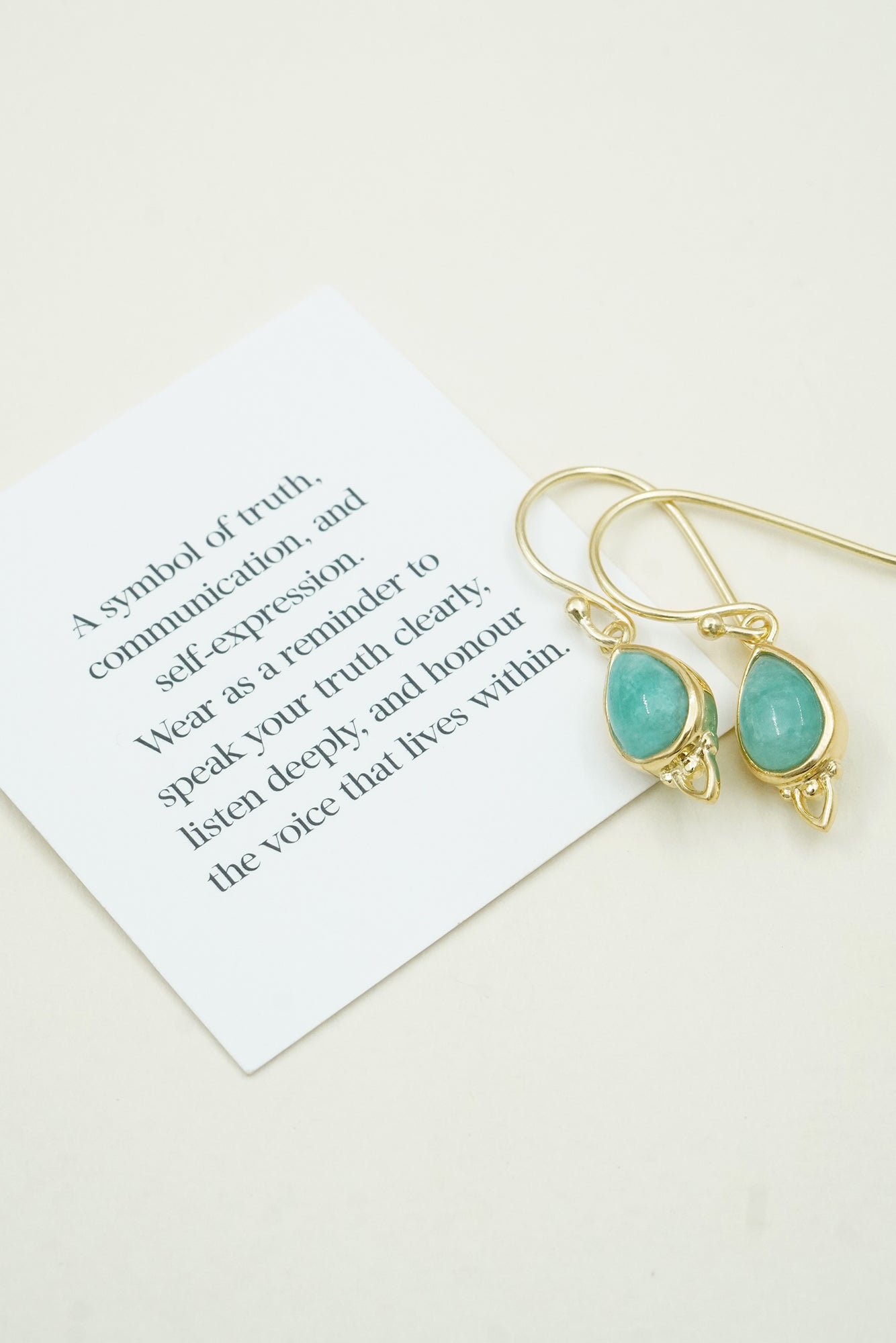 Throat Chakra Earrings Gold