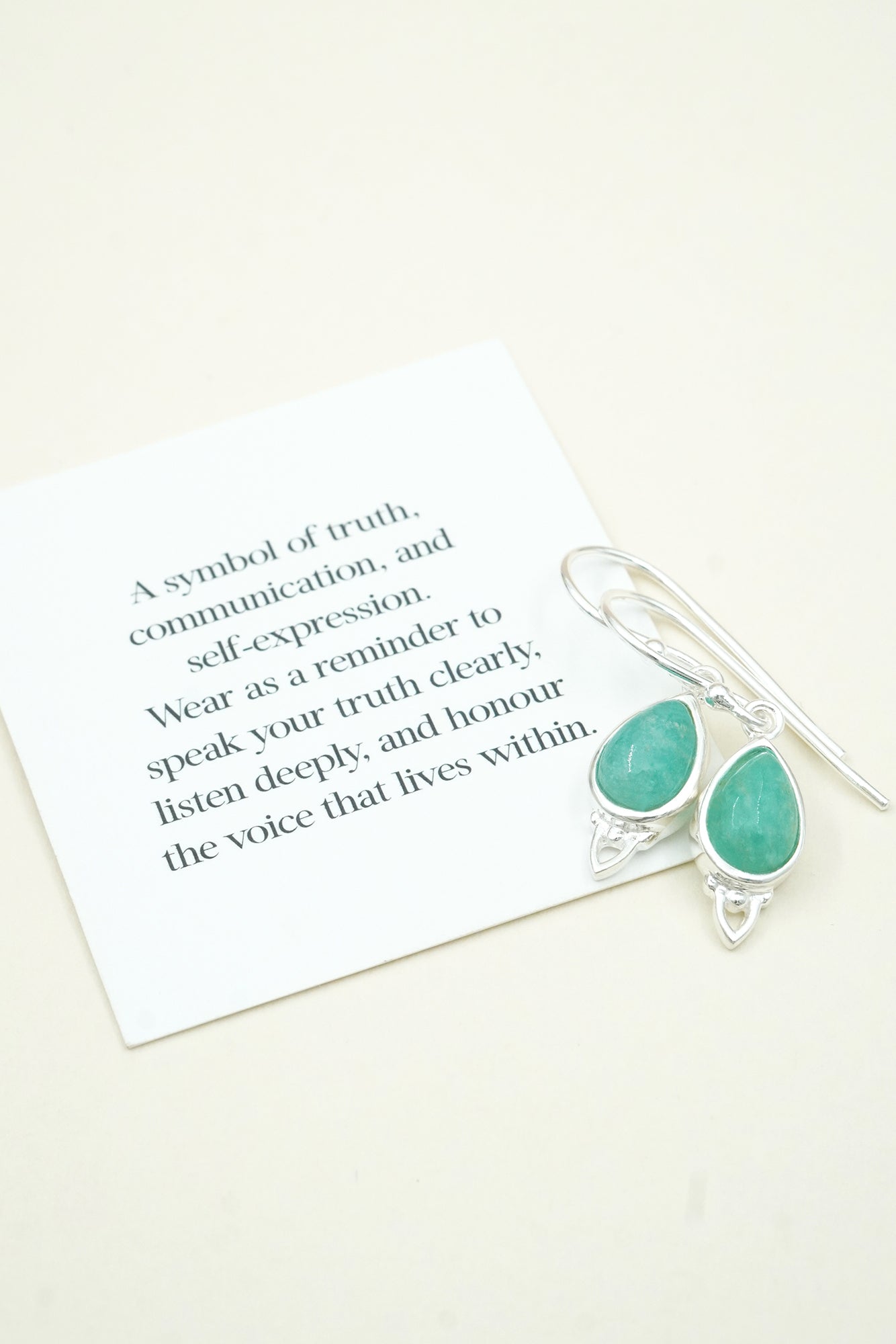 Throat Chakra Earrings Silver