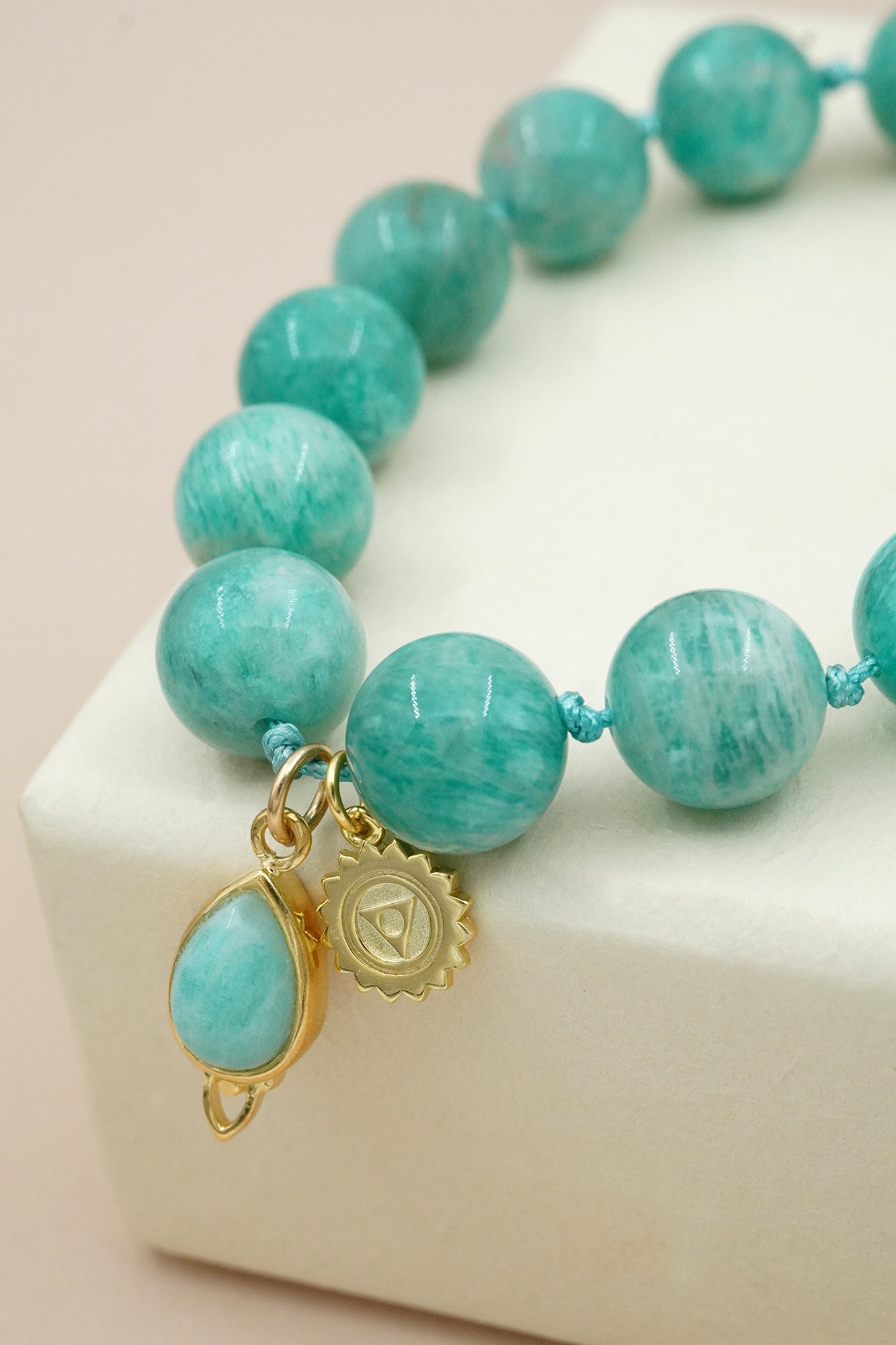 Throat Chakra Mala Bracelet - Gold