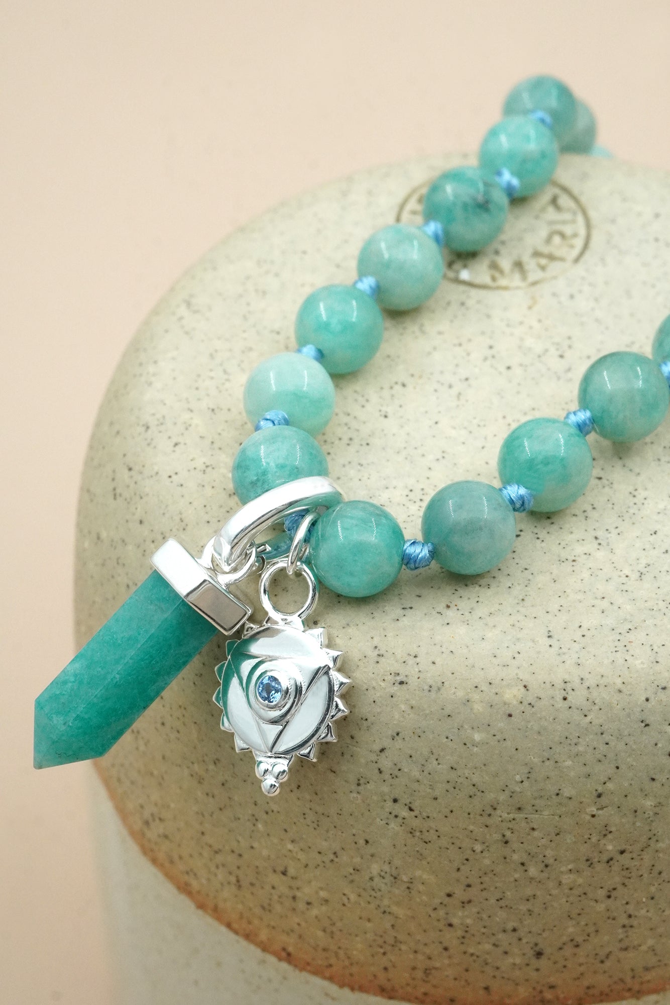 Throat Chakra Mala Necklace - Silver