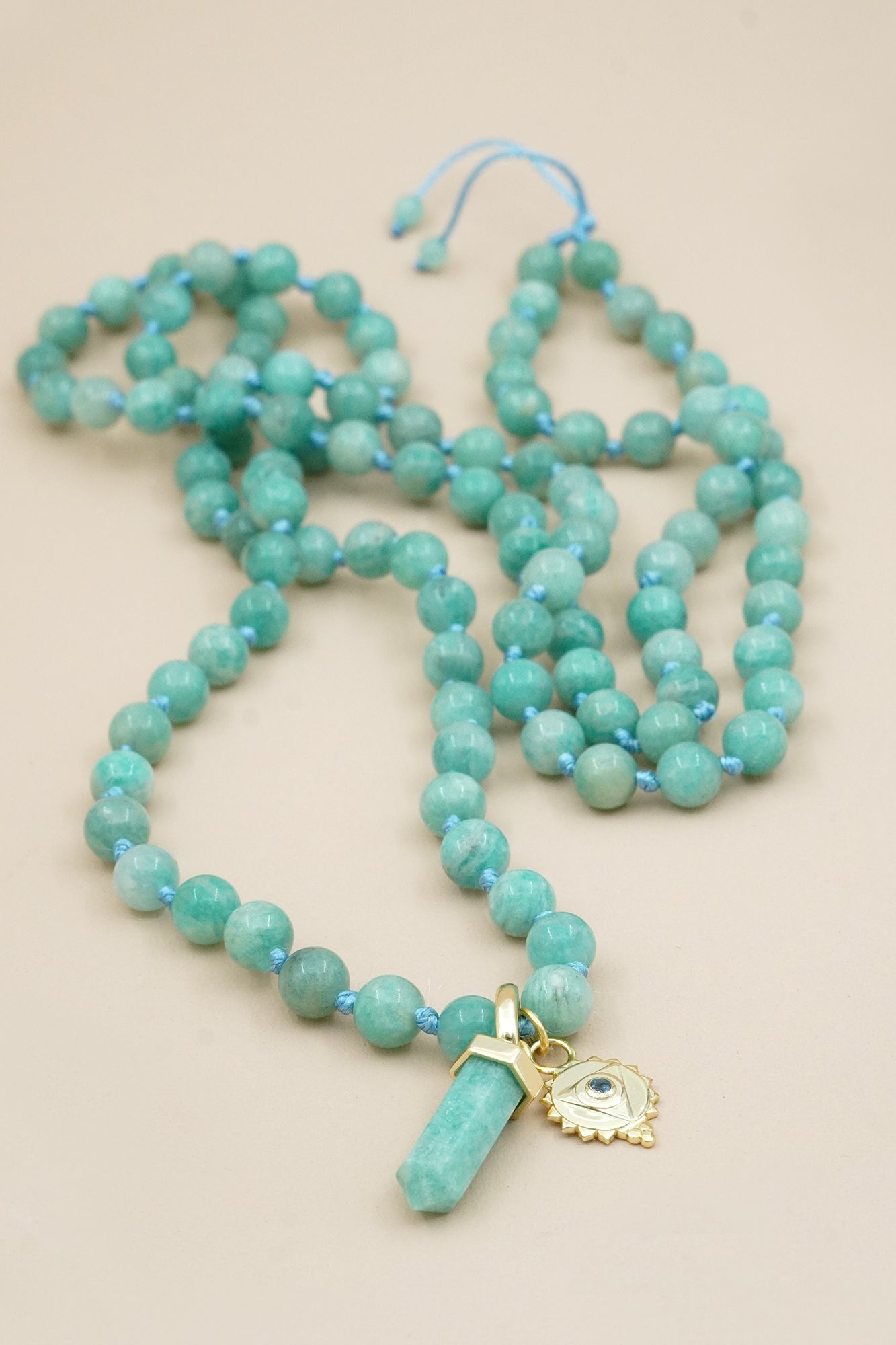 Throat Chakra Mala Necklace - Gold
