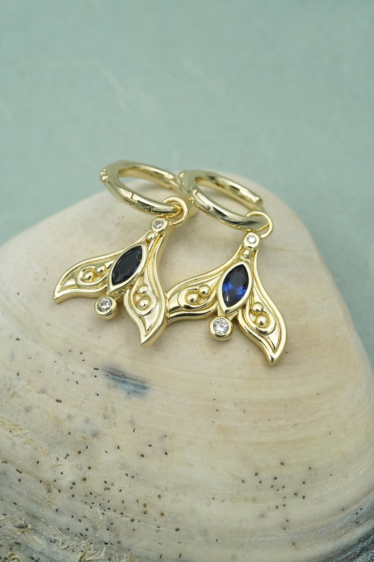 Gold Spirit Whale Earrings