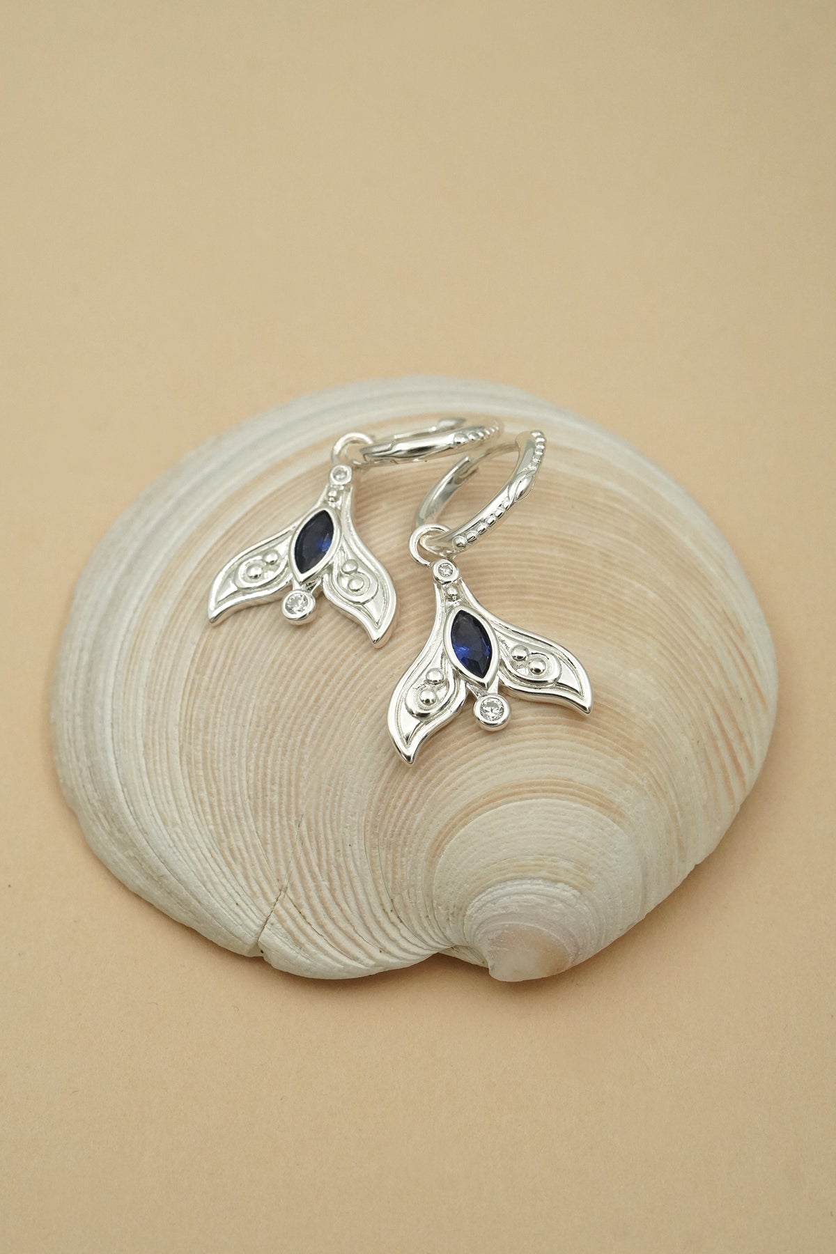 Silver Spirit Whale Earrings