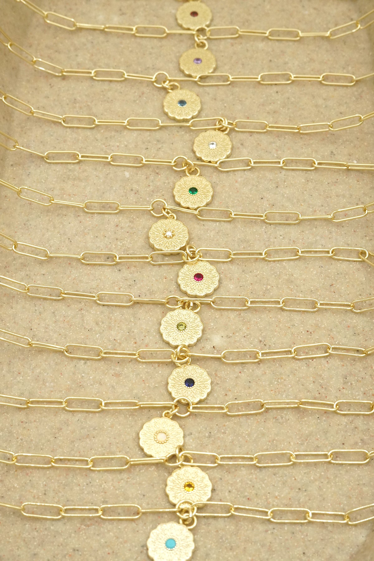 Gold Birthstone Bracelet - July/Ruby