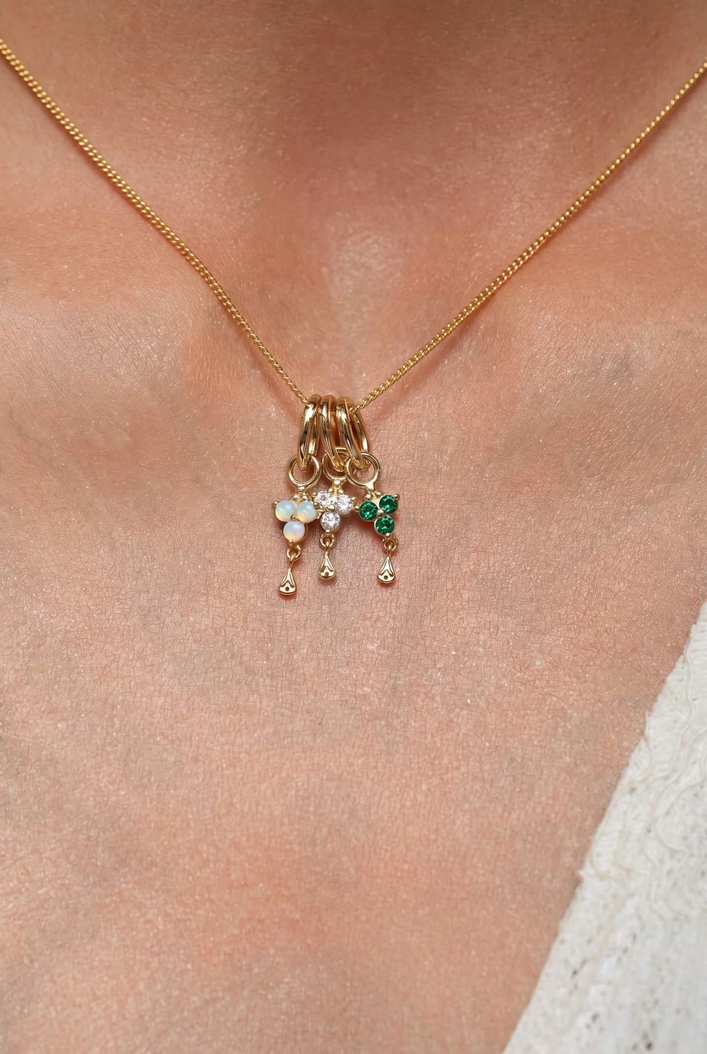 Custom Birthstone Necklace - Gold