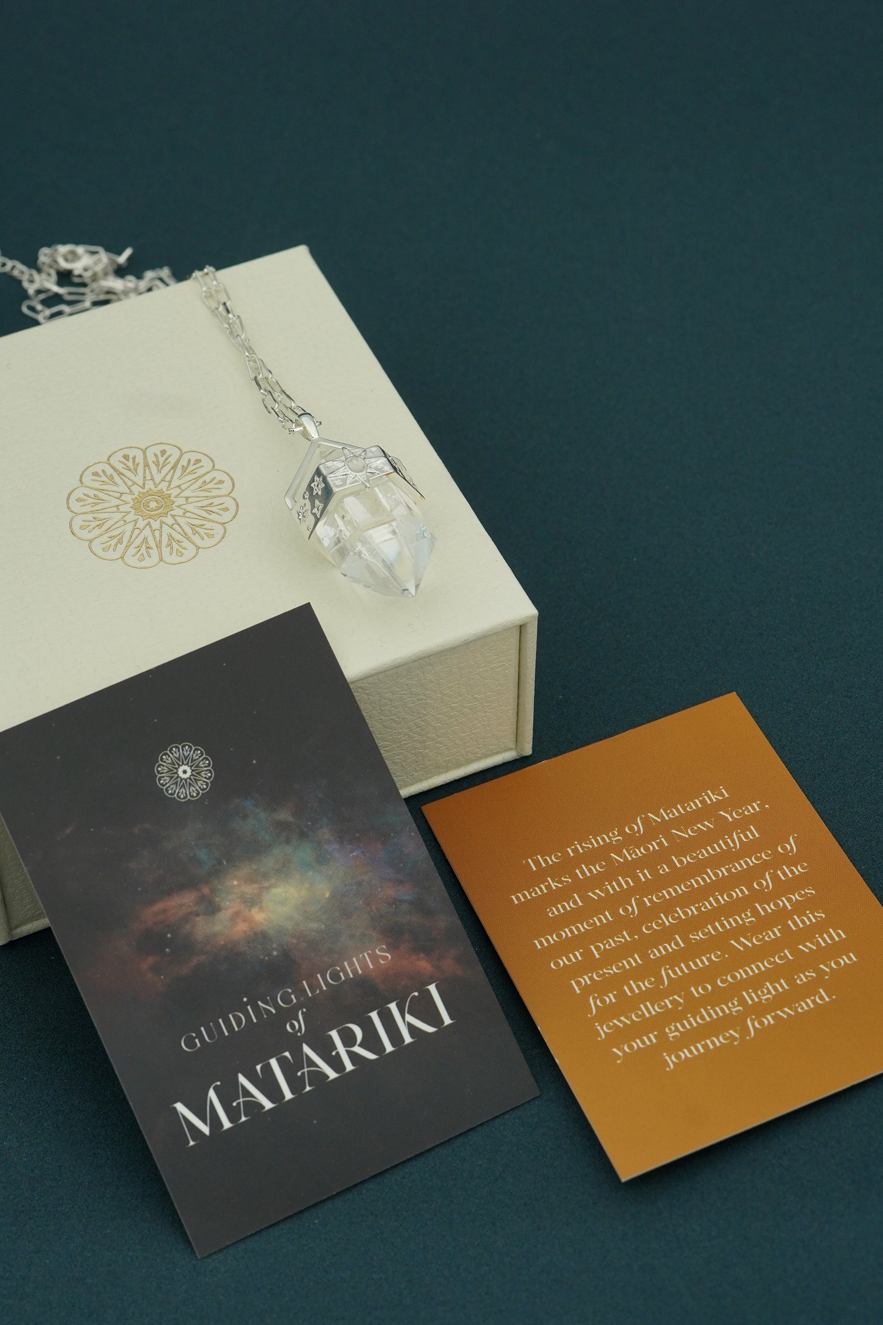 Matariki Clear Quartz Necklace - Silver