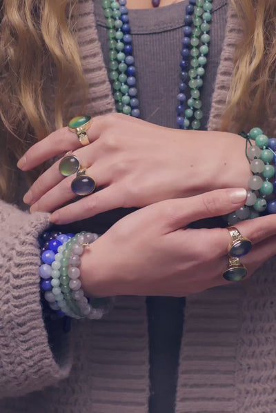 Video of mood rings and moving hands