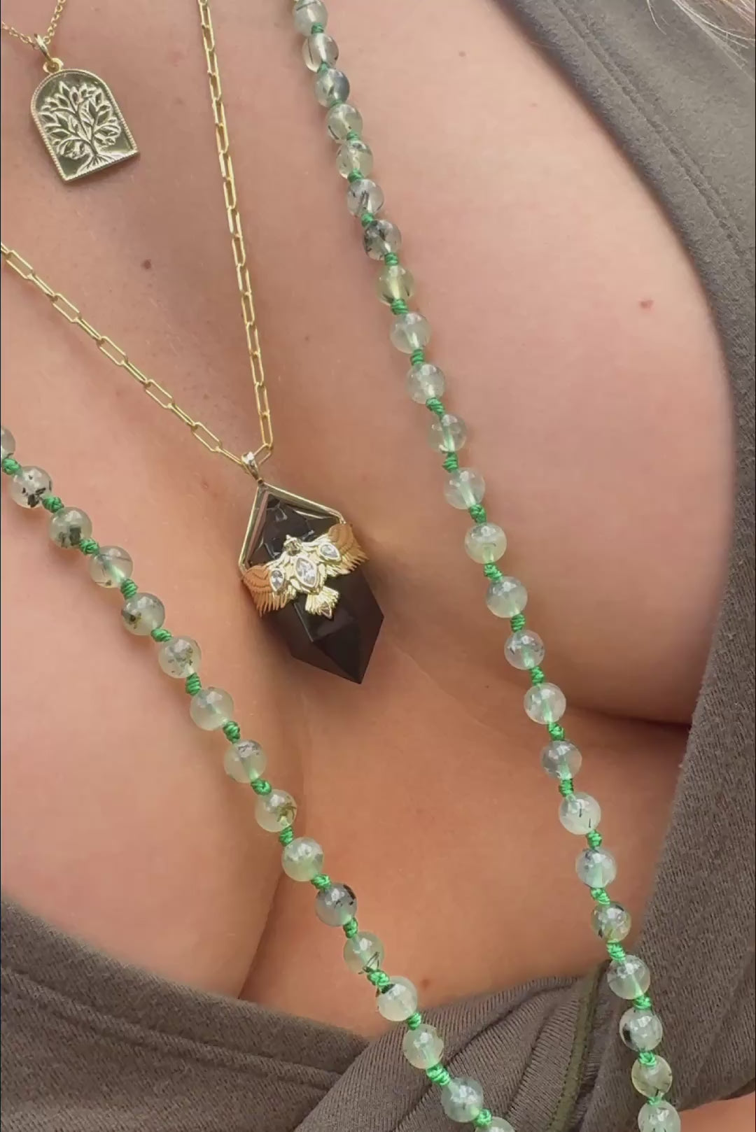 layered NZ inspired jewellery being worn