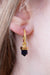 blue crystal gemstone huge hoop earrings in gold