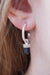 blue crystal gemstone huge hoop earrings in gold