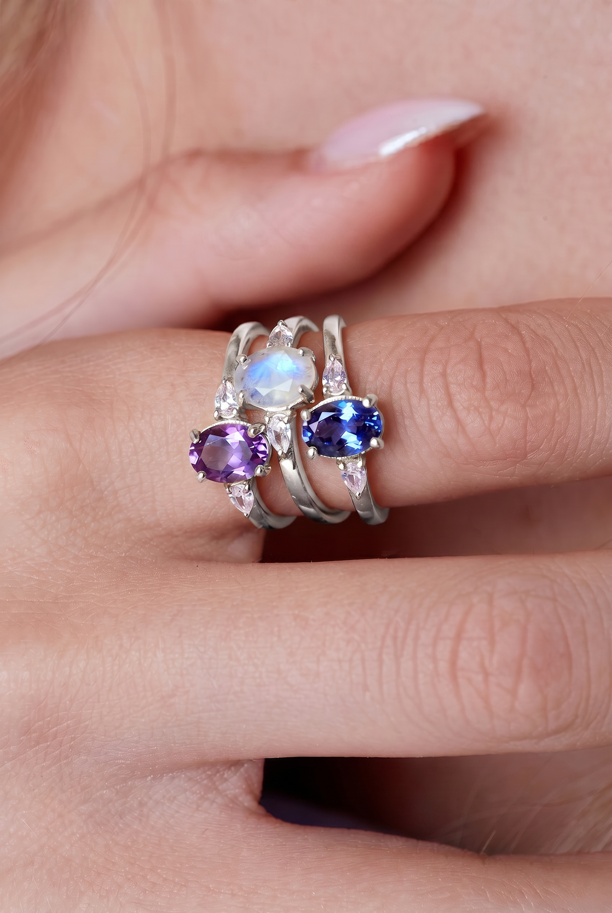 June Birthstone Ring - Silver