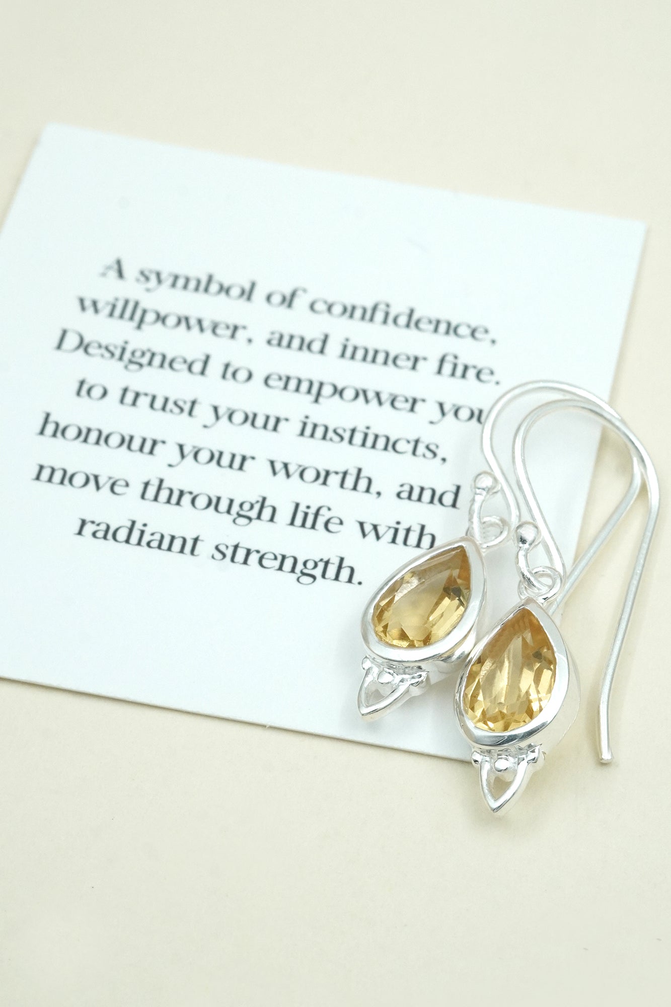 Solar Plexus Chakra Earrings Silver