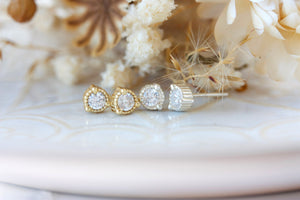 minimal sterling silver crystal stud earrings