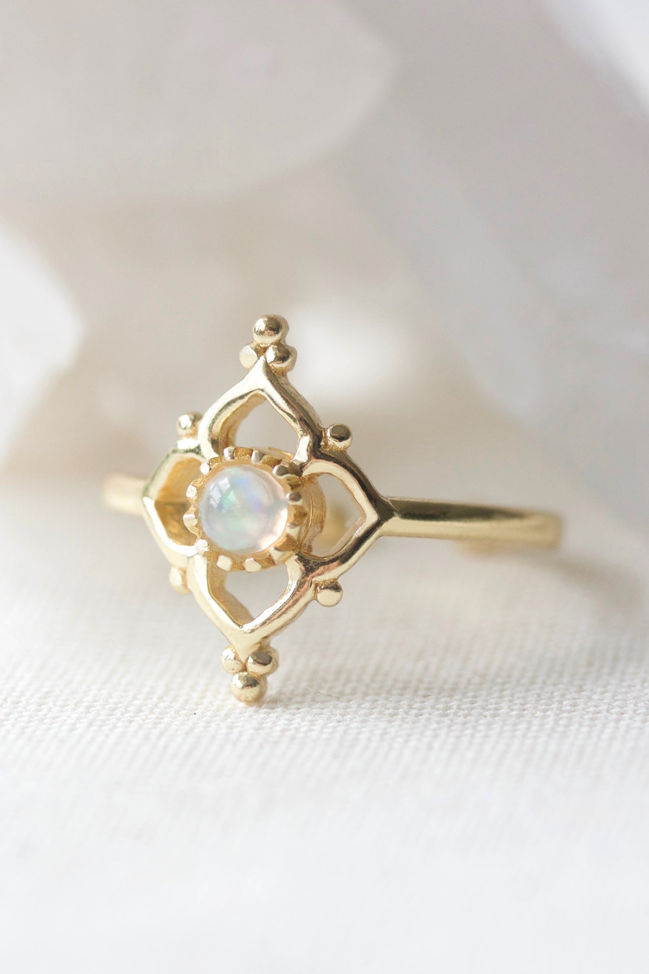 pretty boho beach ring gold