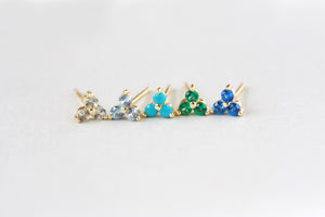 Silver Birthstone Studs - May/Emerald