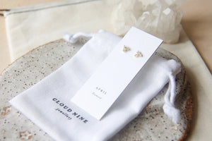 April Crystal Birthstone Stud Earrings