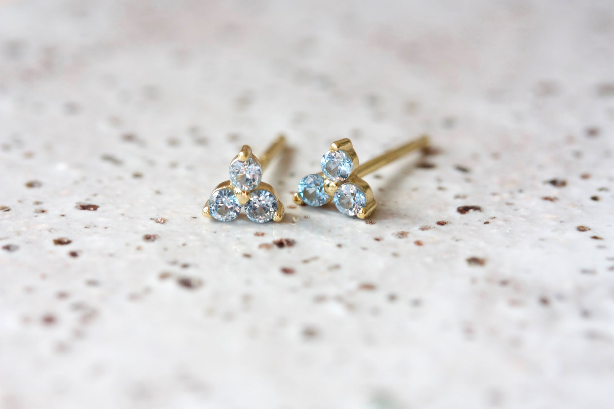 March Aquamarine Birthstone Earrings Gold NZ