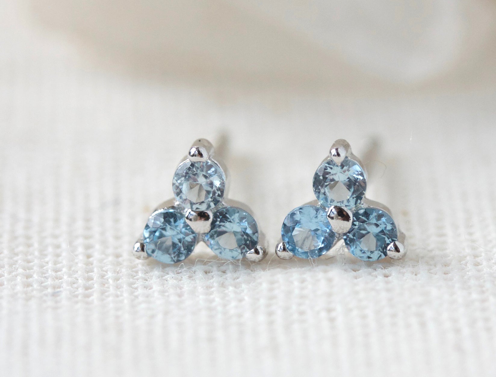March Aquamarine Birthstone Earrings Gold NZ