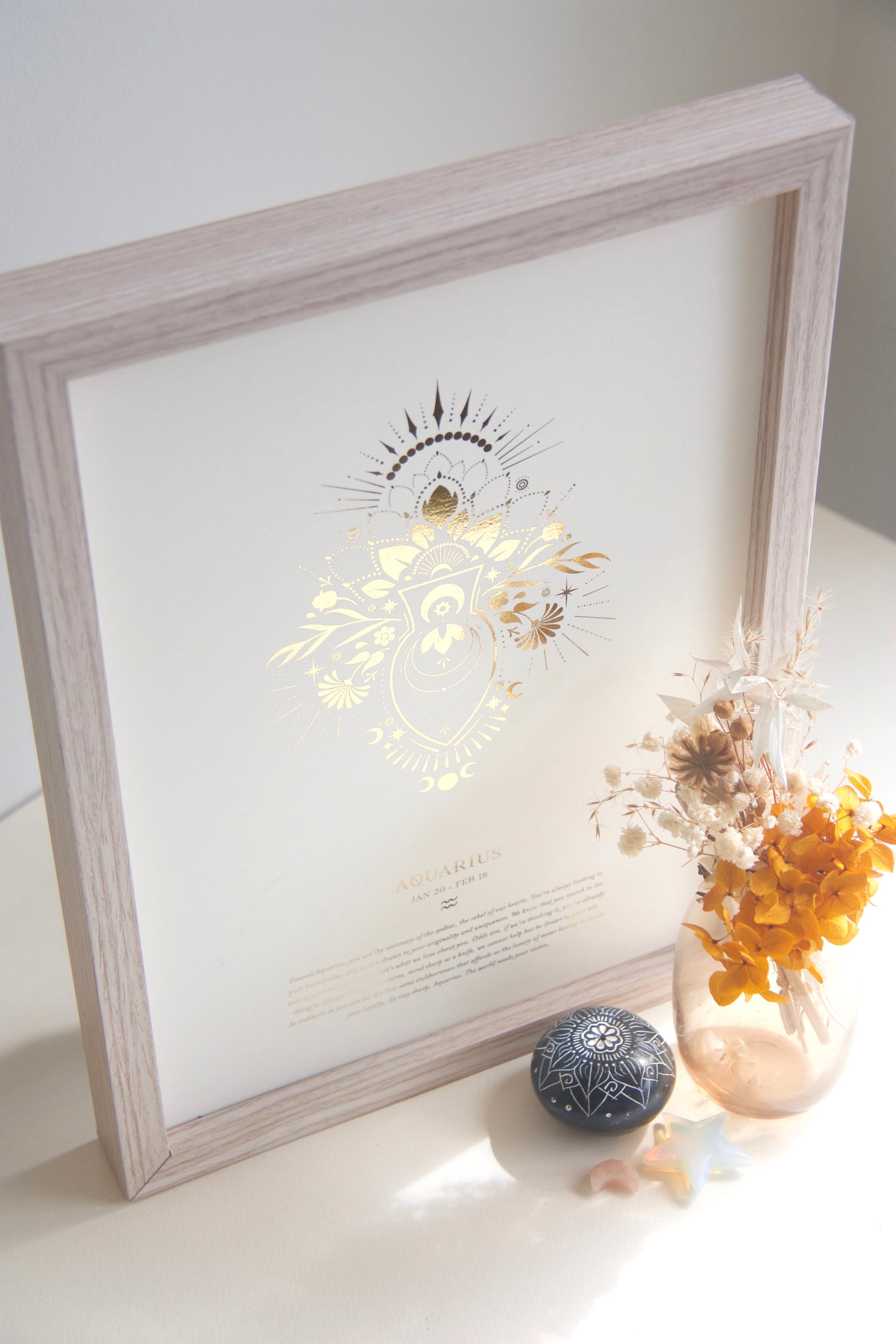 Aquarius Zodiac Art Print Birthday Gift NZ