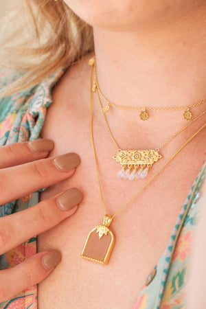 Moroccan Doors Necklace - Gold