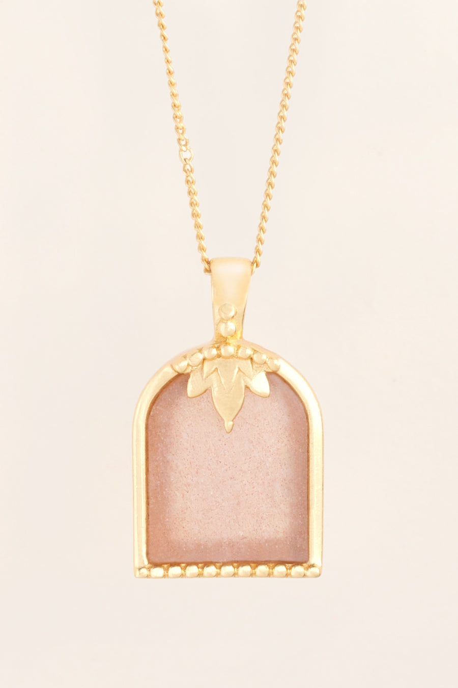 Arch Peach Moonstone Gold Necklace