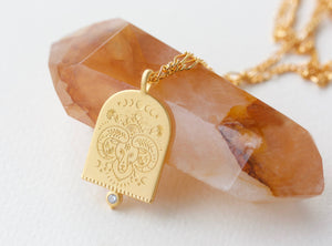 Aries Zodiac Star Sign Golden Pendant Necklace NZ