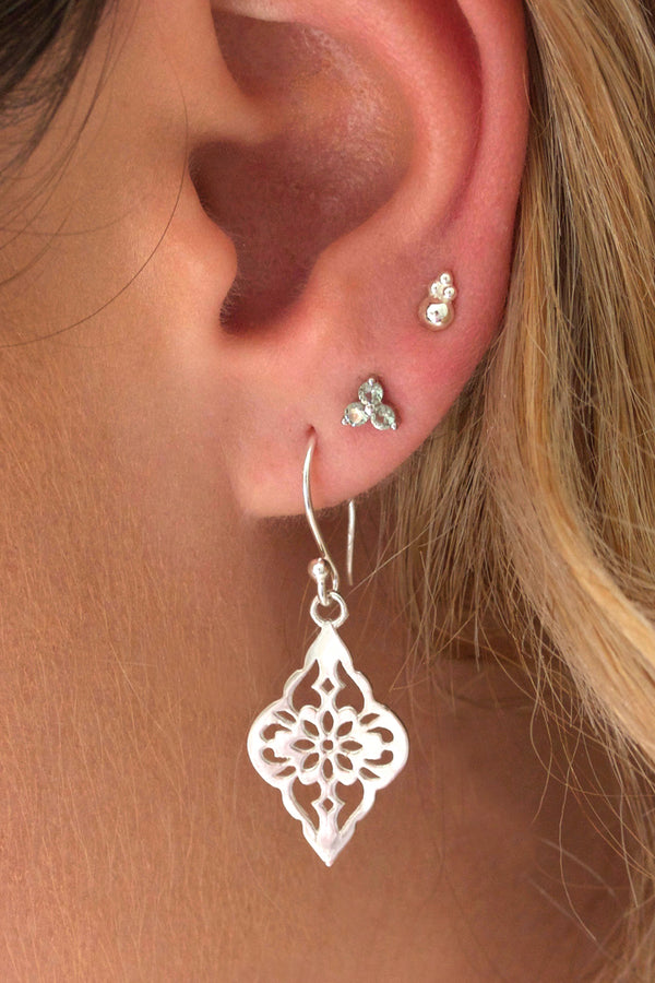 Silver Birthstone Studs August Peridot Cloud Nine Jewels