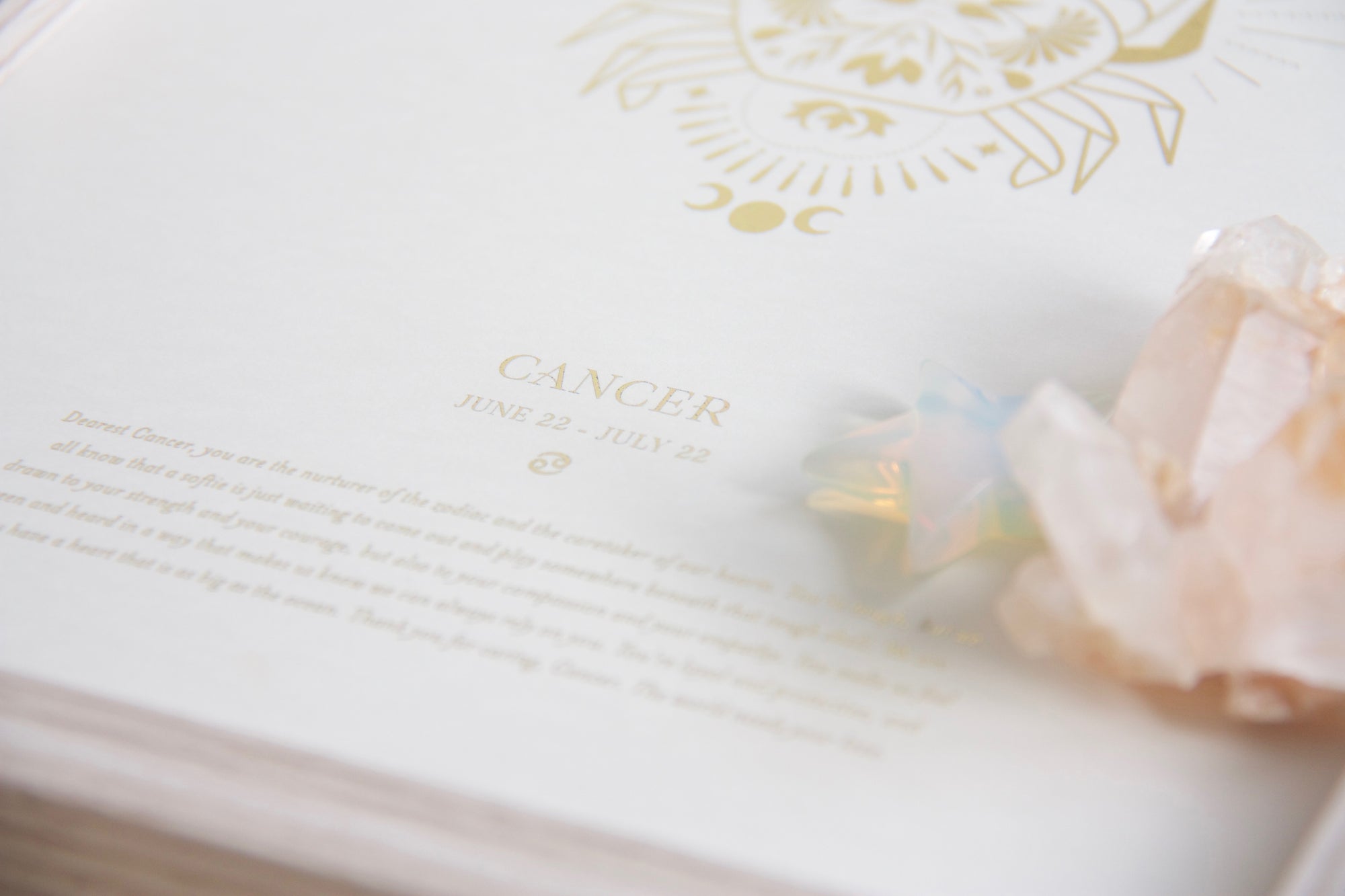 Cancer Zodiac Art Print in Gold