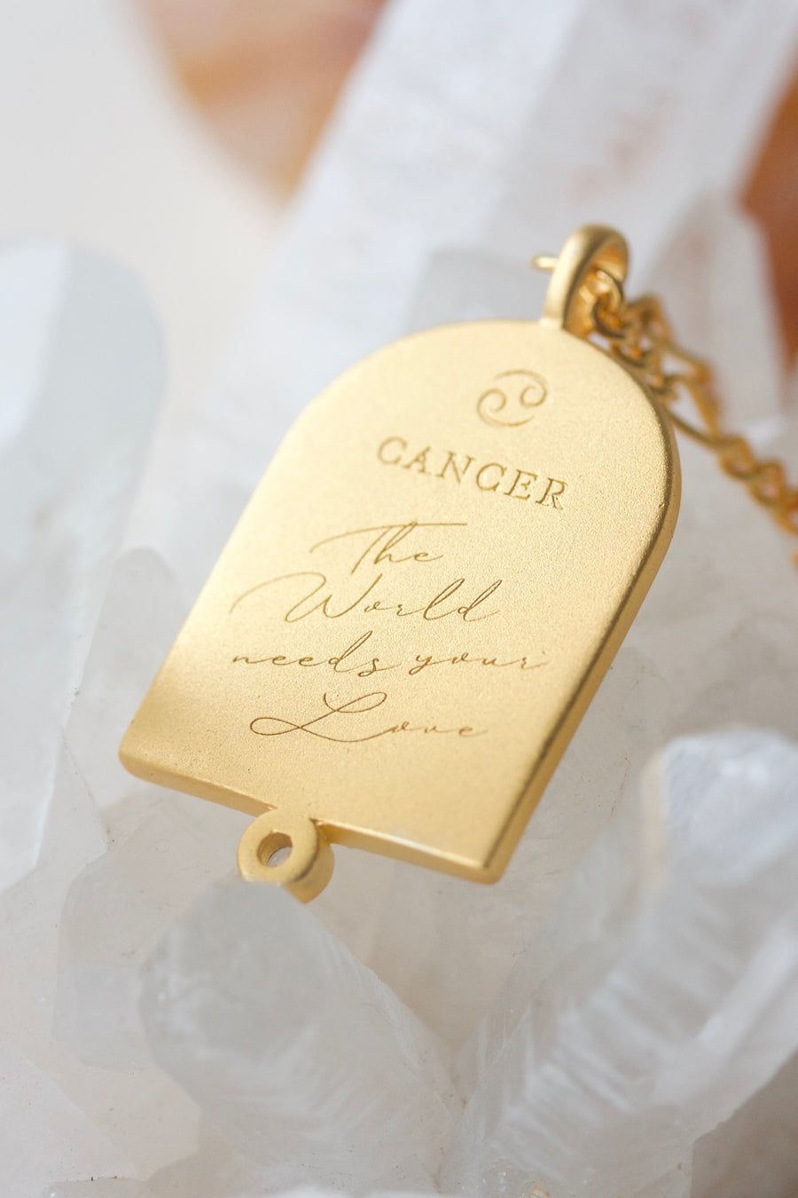 Cancer Zodiac Necklace in Gold. Birthday gift for astrology zodiac lover.