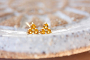 November Citrine Birthstone Stud Earrings