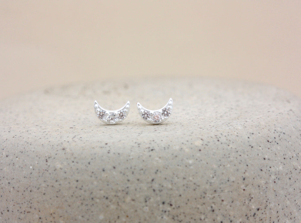 To The Moon & Back Studs - Silver