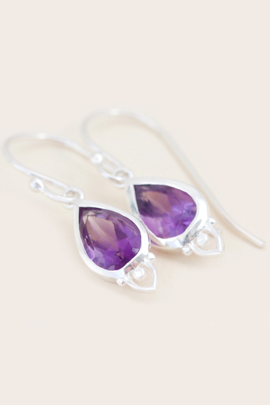 Crown Chakra Purple Amethyst Gold Earrings Jewellery NZ