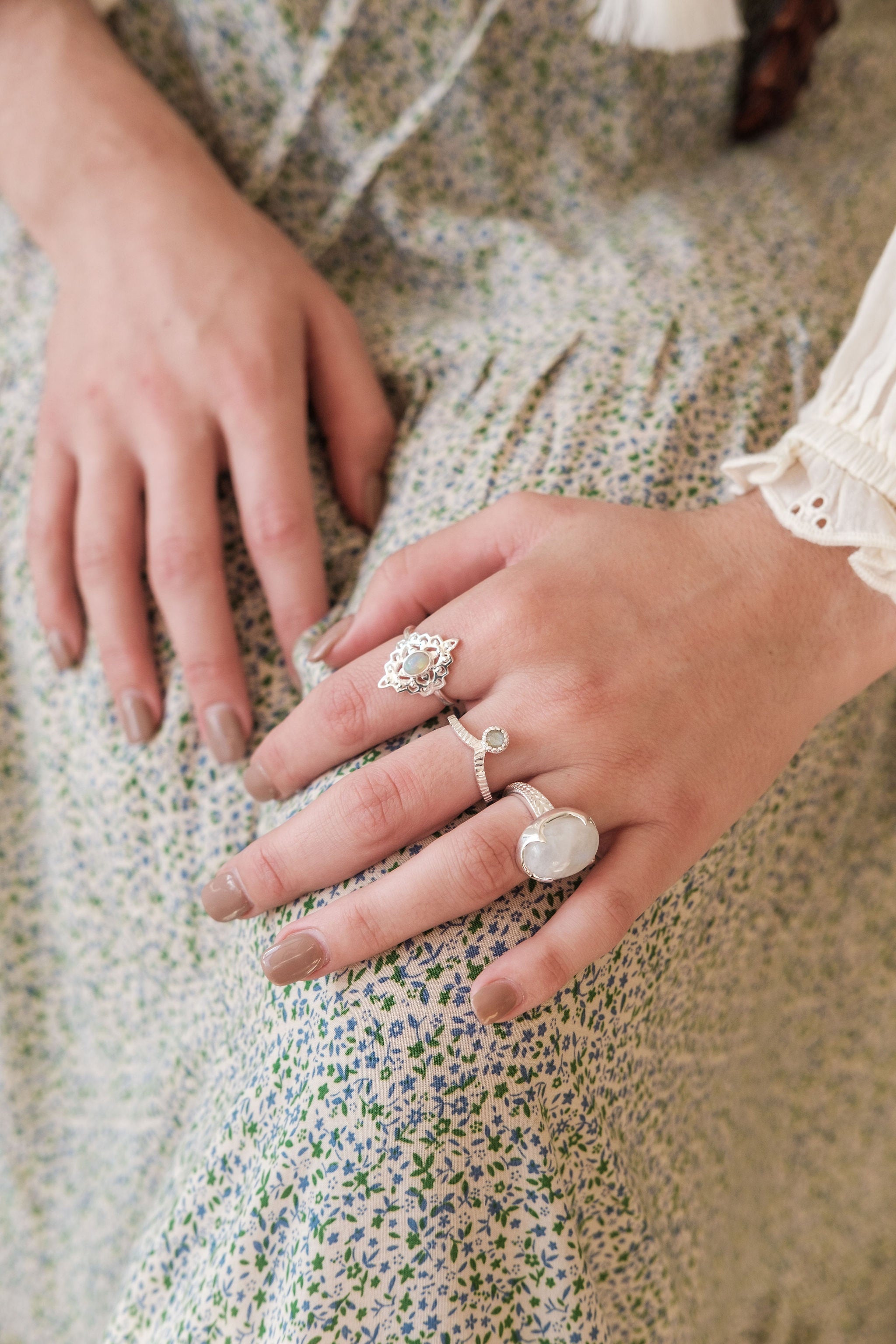 silver crystal rings designed in NZ