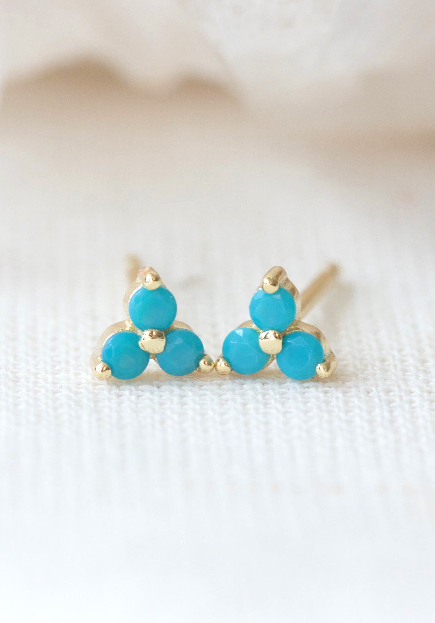 December Turquoise Birthstone Stud Earrings