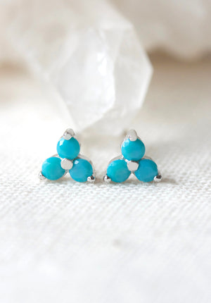 December Turquoise Birthstone Stud Earrings