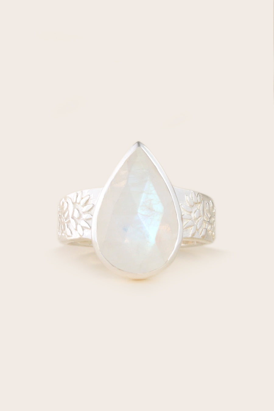 Moonstone Wildflower Ring - Silver