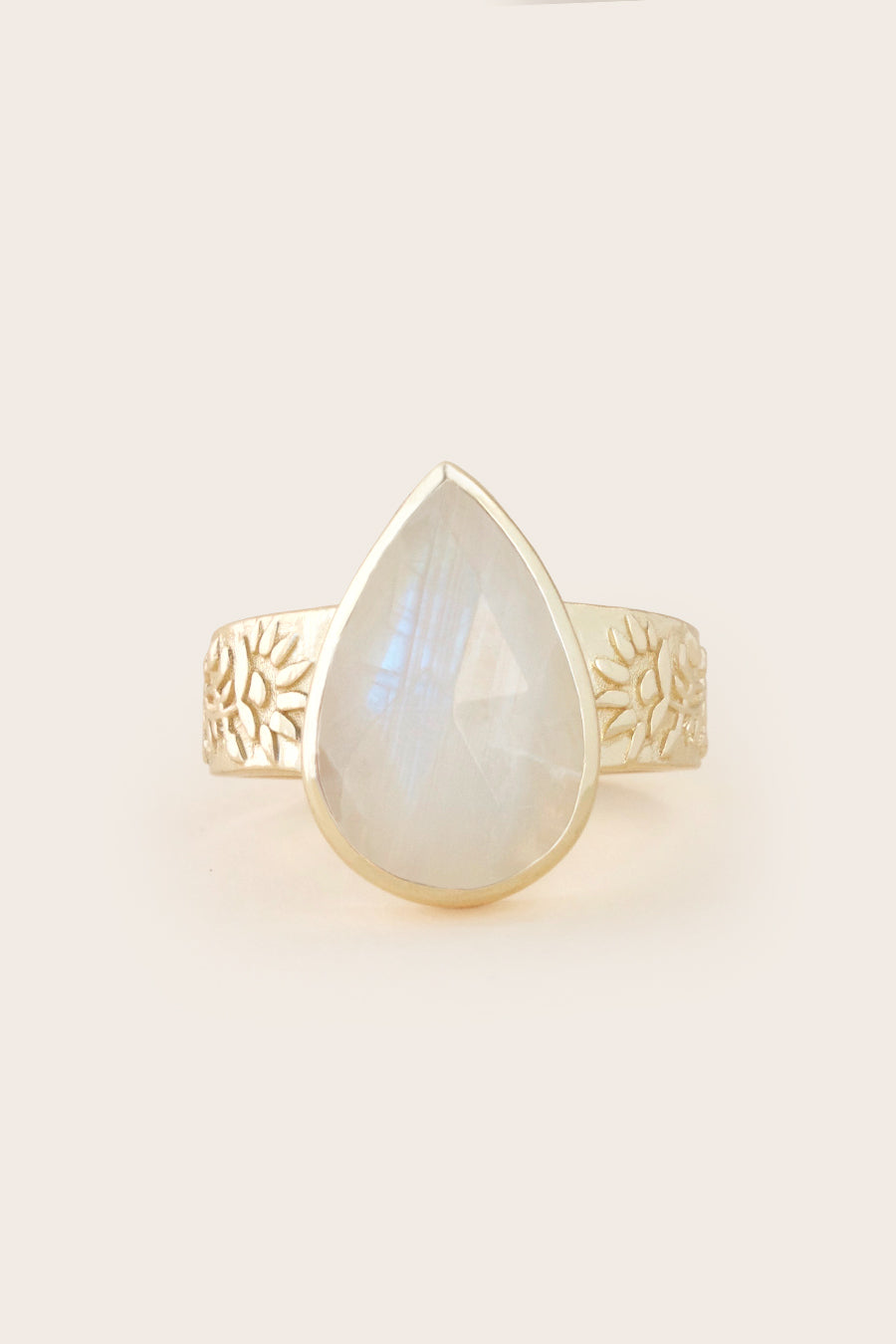 moonstone cocktail ring in gold