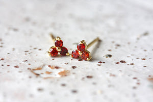 January Garnet Birthstone Stud Earrings