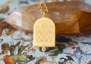 Gemini Zodiac Astrology Necklace in gold
