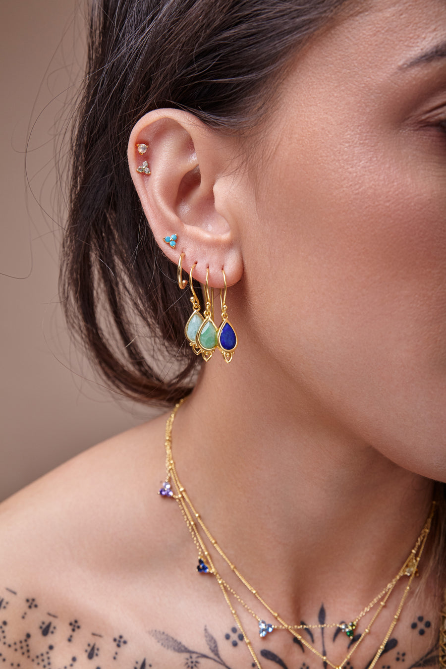 Green Heart Chakra Crystal Gemstone Earrings Jewellery NZ