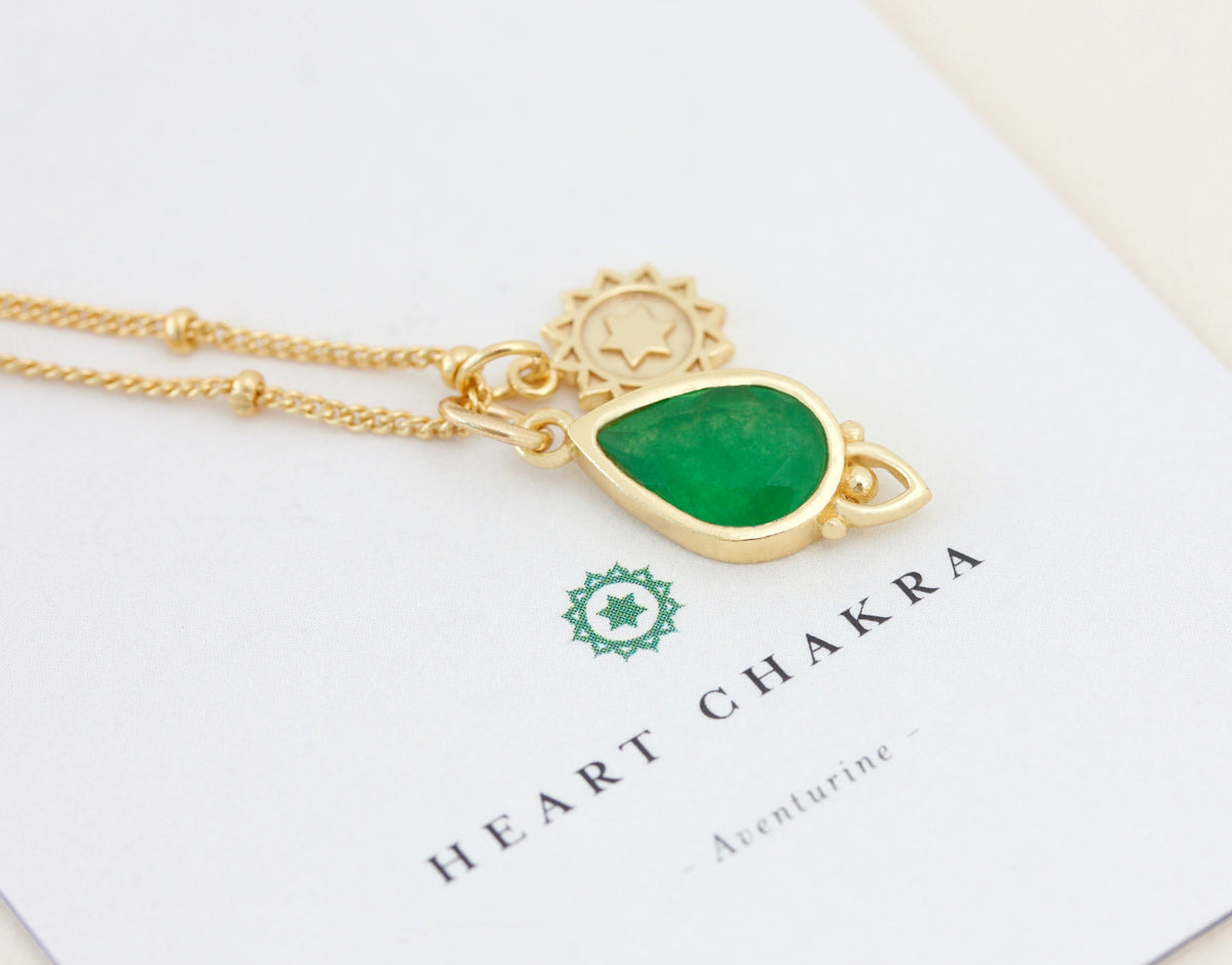 Heart chakra crystal store necklace