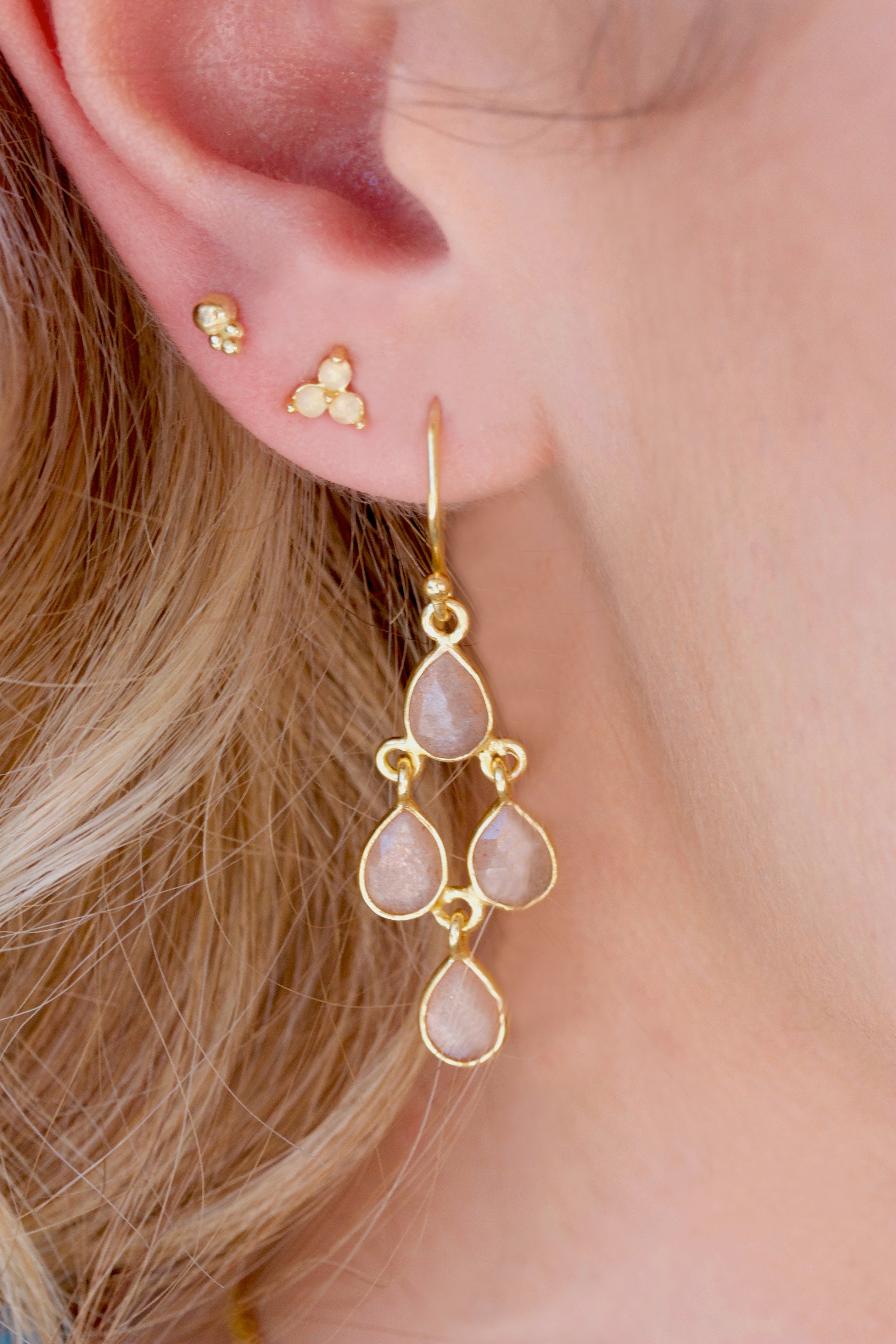 Gold Birthstone Studs - June/Pearl