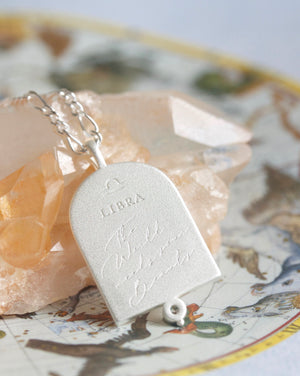 Libra Star Sign Zodiac Necklace in Sterling Silver. Jewellery from NZ.