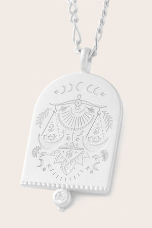 Libra Star Sign Zodiac Necklace in Sterling Silver. Jewellery from NZ.