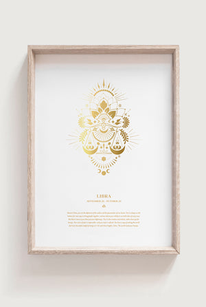 Libra Zodiac Star Sign Art Print NZ